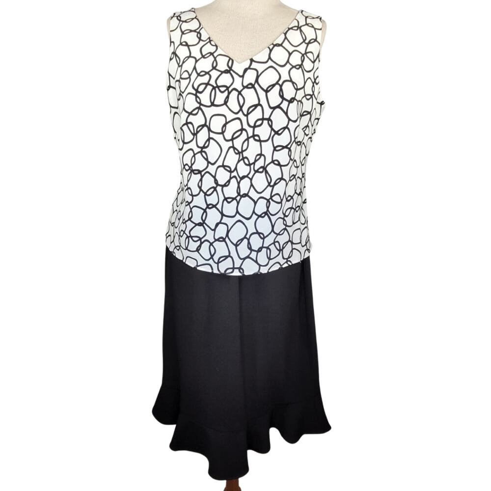 Black and White Blouse and Skirt Set Size 8
